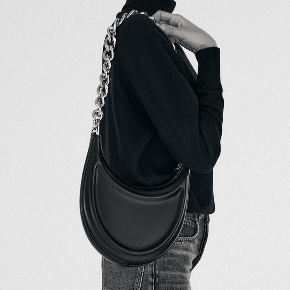 EUC Zara Half Moon Chain Strap Shoulder Bag - Picture 3 of 12